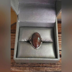 Clark and Coombs Agate Vintage Ring Size 6